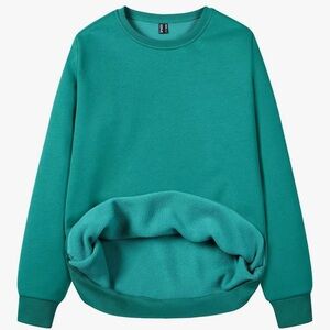 Fleece Lined Teal Crewneck Sweatshirt
